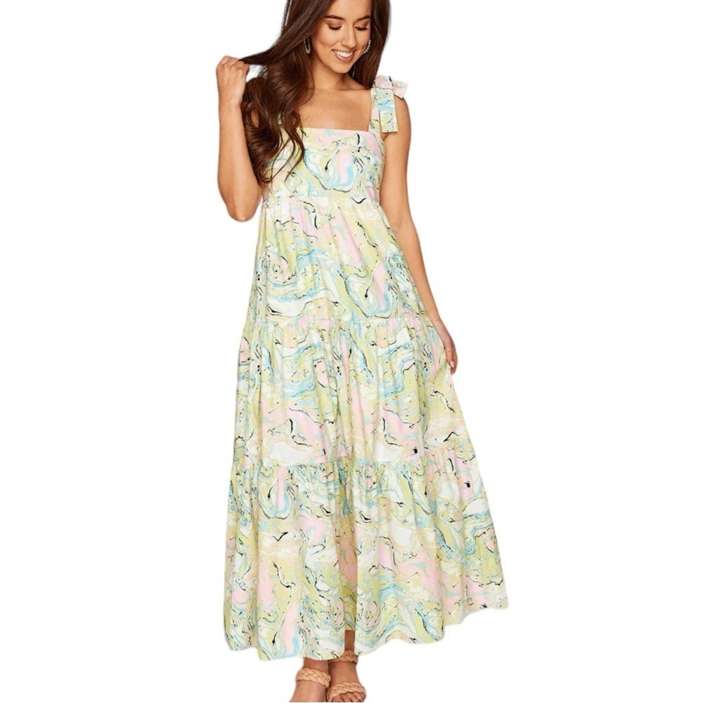 Buddy Love Maxi Dress Tie Shoulders Floral Print